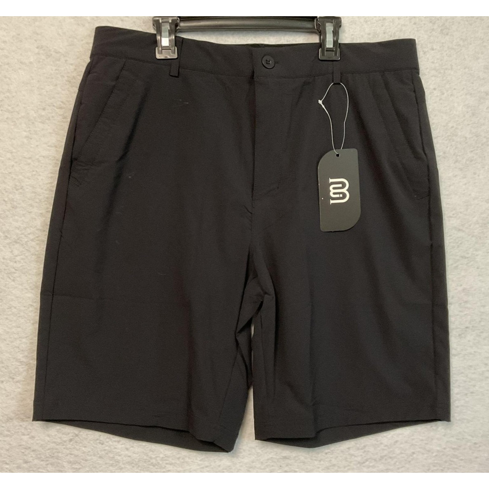 MoFiz‎ Shorts Mens 34 Black Performance Stretch Zip Pocket Golf Hiking Quick Dry